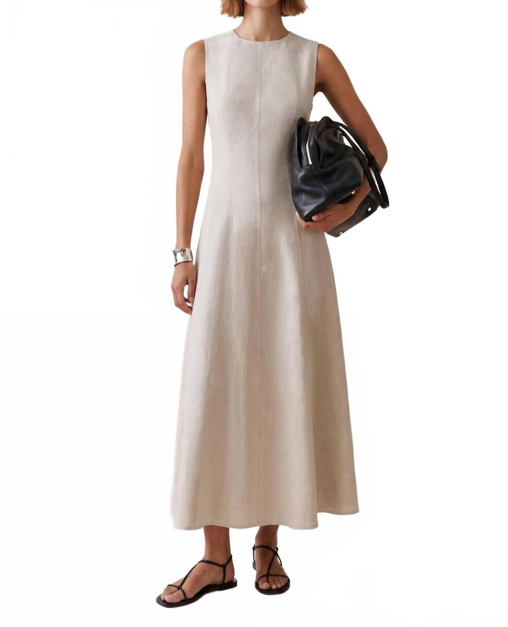 NEW FEW MODA hadley linen dress in cloud